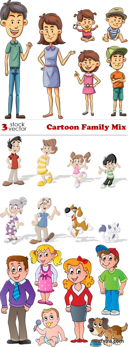 Vectors - Cartoon Family Mix