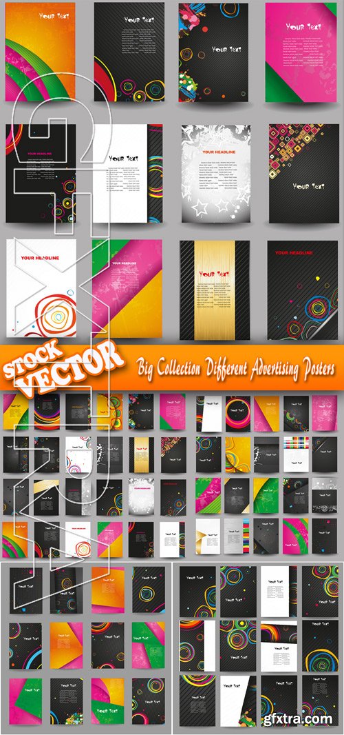 Stock Vector - Big Collection Different Advertising Posters