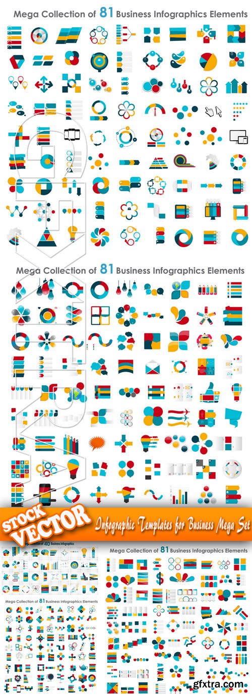 Stock Vector - Infographic Templates for Business Mega Set