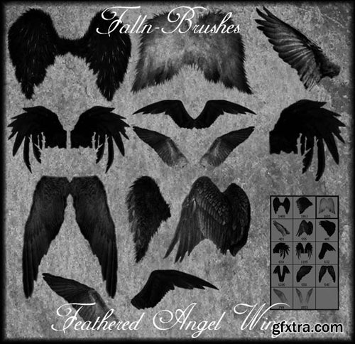 Photoshop Brushes - Feathered Angel Wings