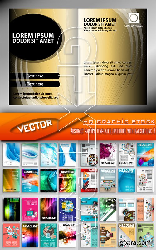 Stock Vector - Abstract painted templates,brochure with background 2