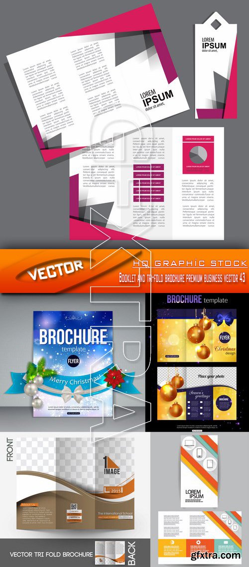 Stock Vector - Booklet and tri-fold brochure premium business vector 43