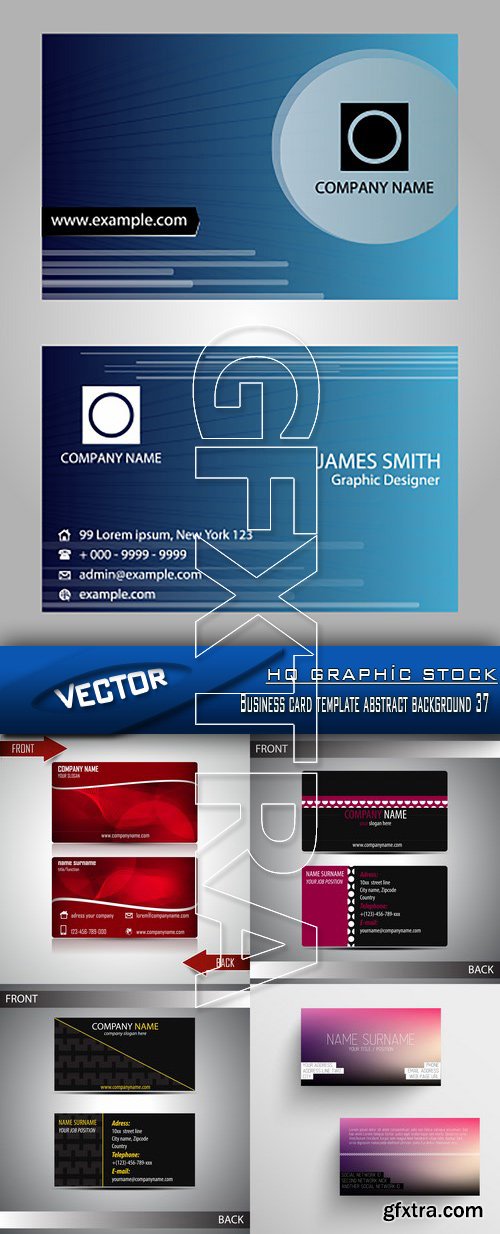 Stock Vector - Business card template abstract background 37