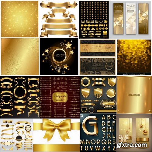 Different Gold design elements 25xEPS