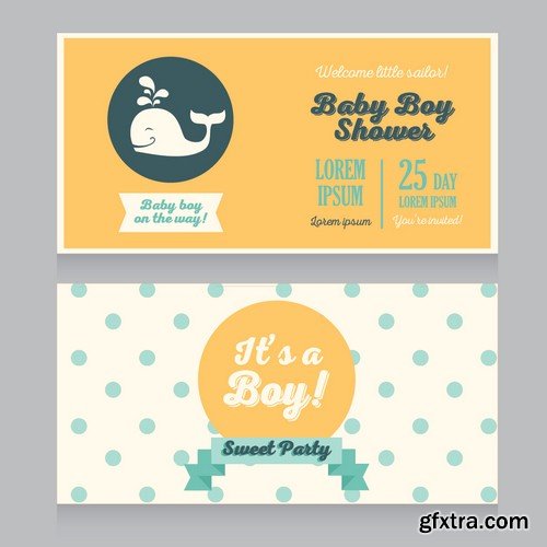 Stock Vectors - Baby Shower, 25xEPS