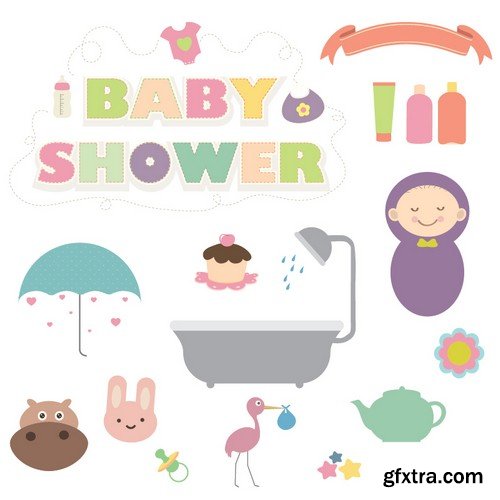 Stock Vectors - Baby Shower, 25xEPS