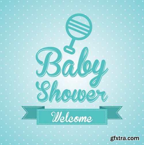 Stock Vectors - Baby Shower, 25xEPS