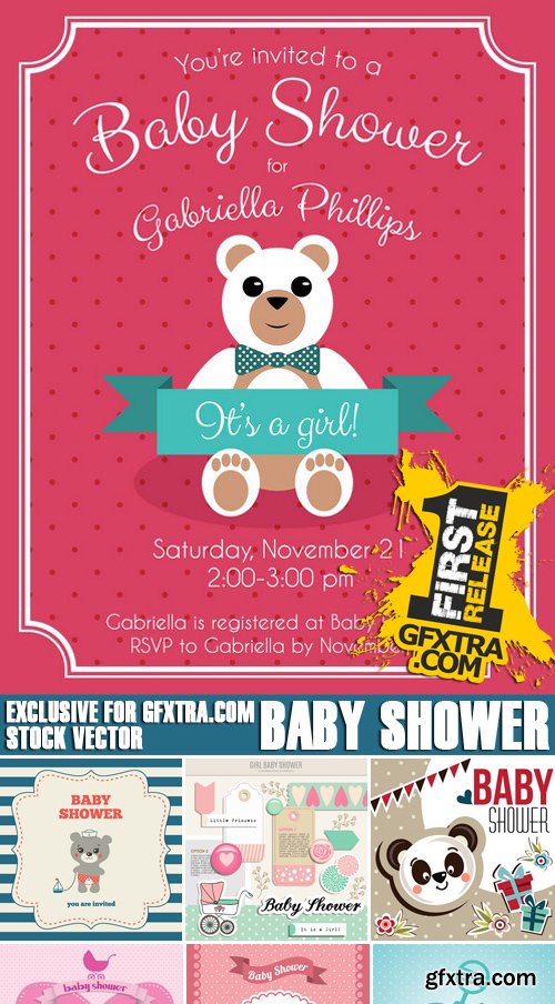 Stock Vectors - Baby Shower, 25xEPS