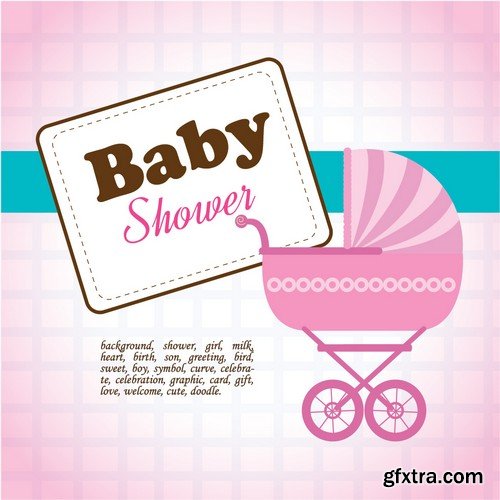 Stock Vectors - Baby Shower, 25xEPS