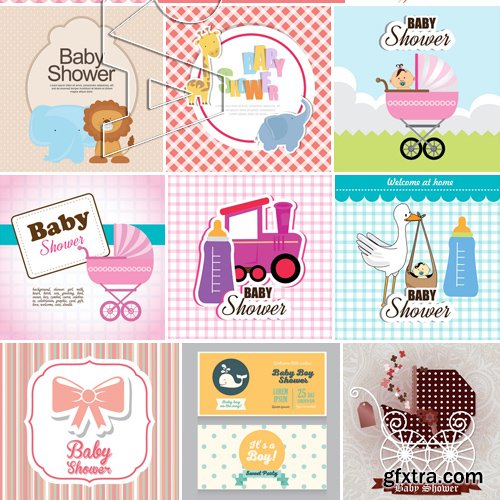 Stock Vectors - Baby Shower, 25xEPS