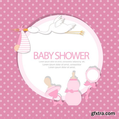 Stock Vectors - Baby Shower, 25xEPS