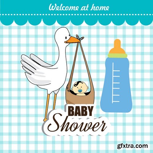 Stock Vectors - Baby Shower, 25xEPS