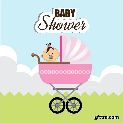 Stock Vectors - Baby Shower, 25xEPS