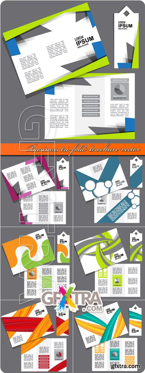 Business tri-fold brochure vector