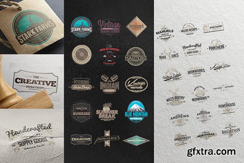 228 Retro Badges & Logos Bundle