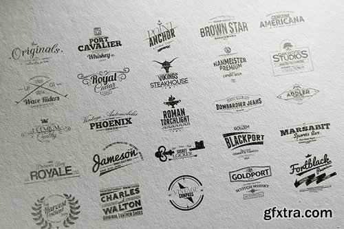 228 Retro Badges & Logos Bundle