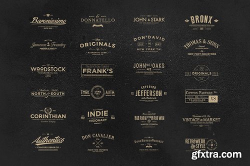 228 Retro Badges & Logos Bundle