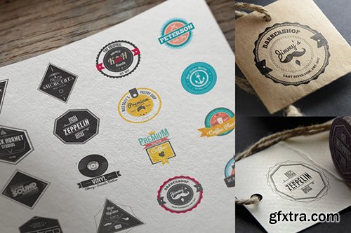 228 Retro Badges & Logos Bundle