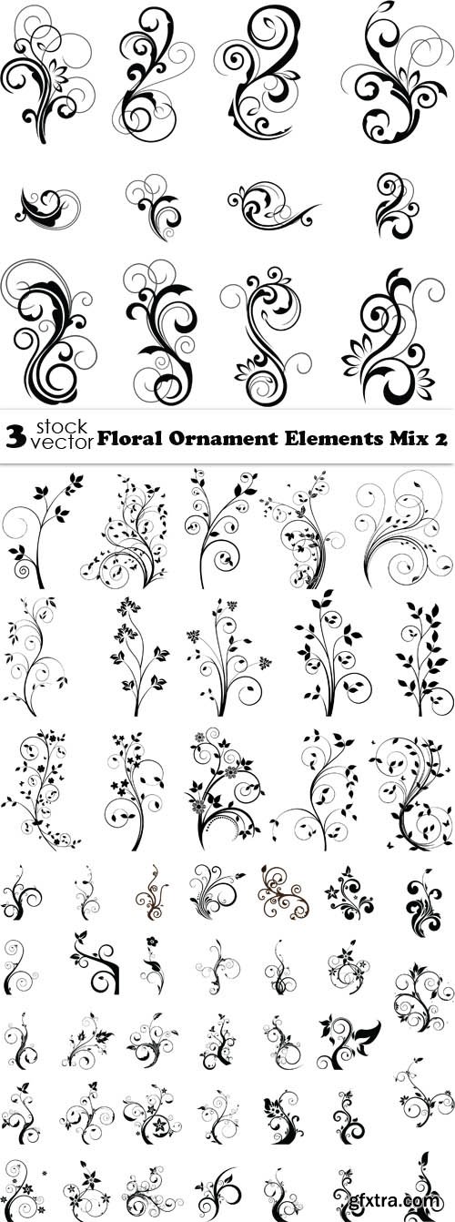 Vectors - Floral Ornament Elements Mix 2