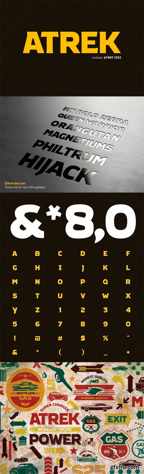 Atrek Extra Bold Font CM 1885