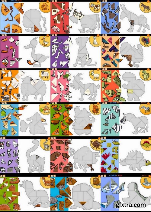 Collection of images of children puzzles 25 Eps