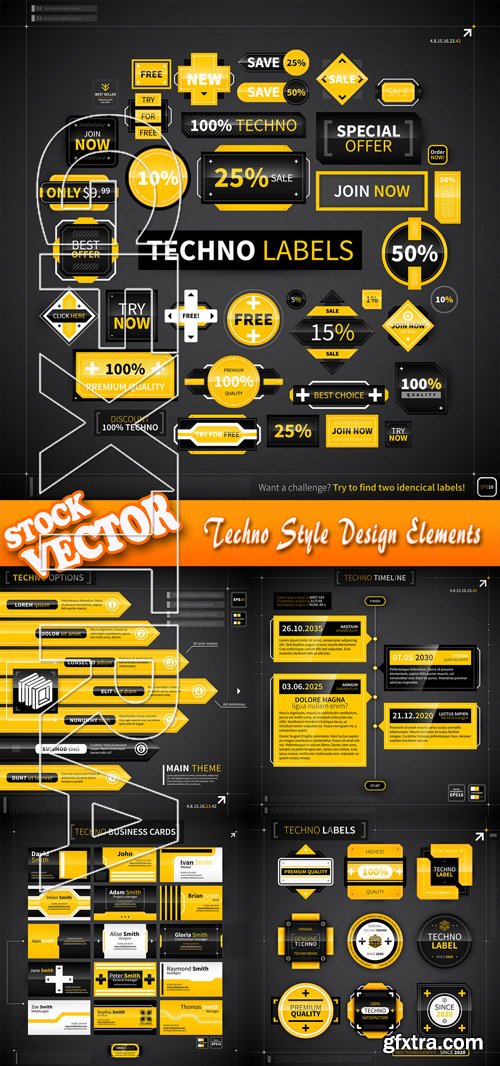 Stock Vector - Techno Style Design Elements