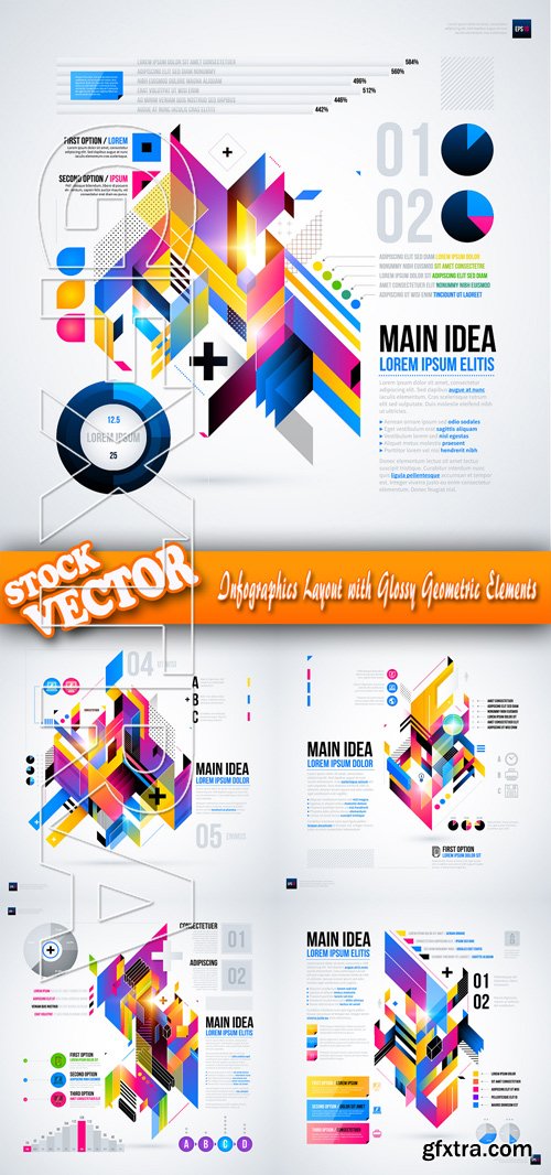 Stock Vector - Infographics Layout with Glossy Geometric Elements