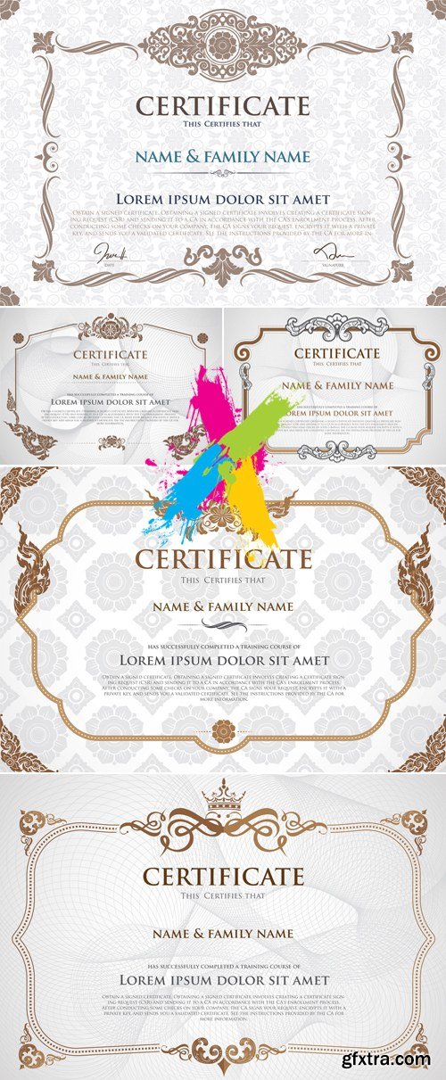 White & Golden Certificates Vector