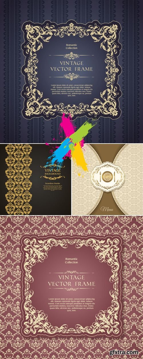 Elegant Vintage Backgrounds Vector 4