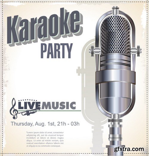 Stock Vectors - Karaoke Party, 25xEPS