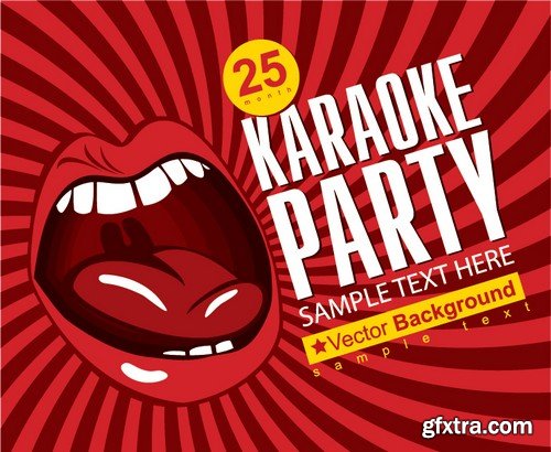 Stock Vectors - Karaoke Party, 25xEPS