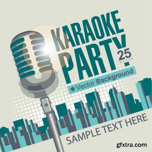 Stock Vectors - Karaoke Party, 25xEPS