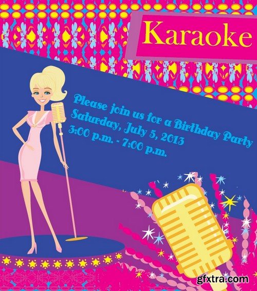 Stock Vectors - Karaoke Party, 25xEPS