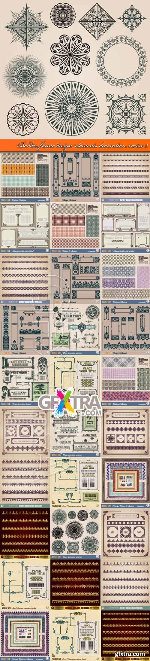 Border frame design elements decoration vector 2