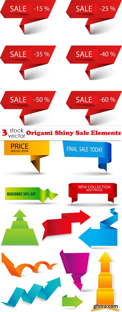 Vectors - Origami Shiny Sale Elements