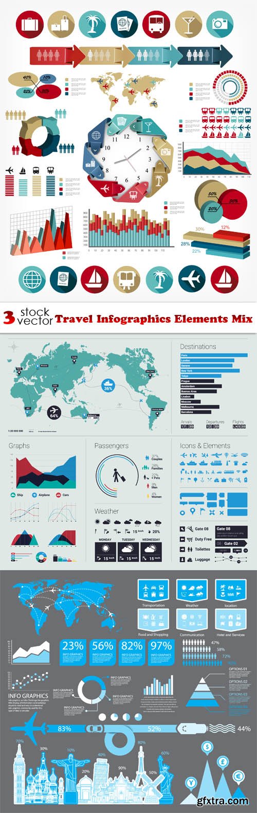 Vectors - Travel Infographics Elements Mix