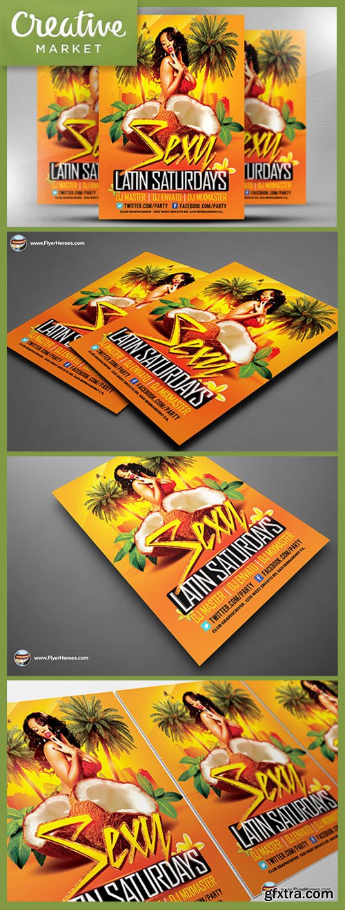 Sexy Latin Saturdays Flyer Template CM 22510