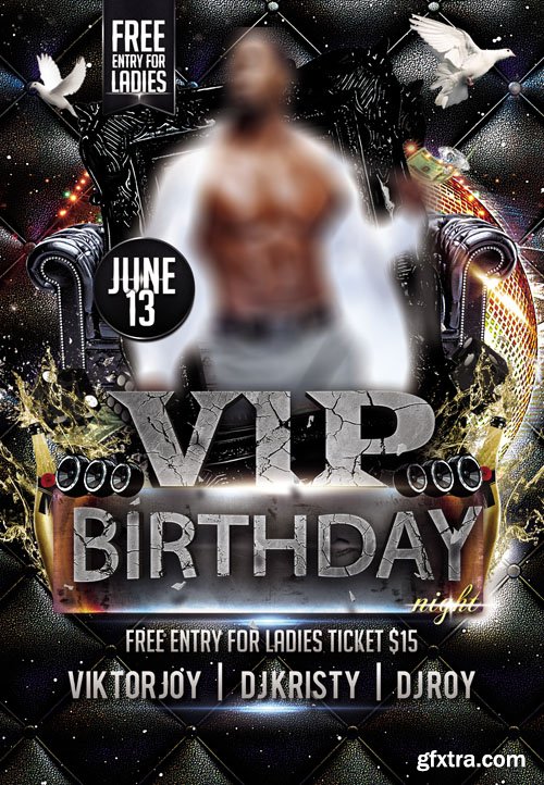 VIP Birthday Night Flyer PSD Template