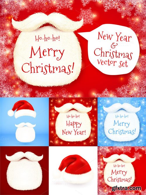 Santa's beard vector Christmas set - CM 126122