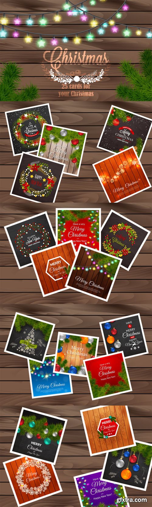 Set of 25 Christmas cards - CM 125483