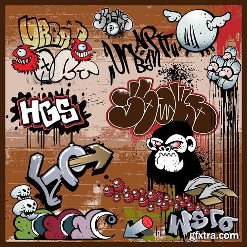 Collection of various images of graffiti 25 Eps