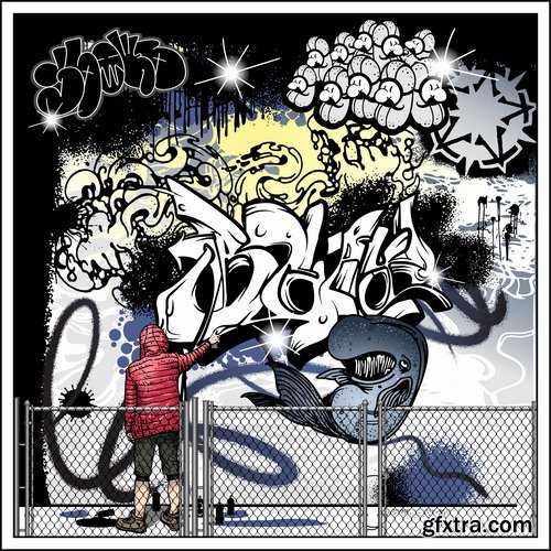 Collection of various images of graffiti 25 Eps