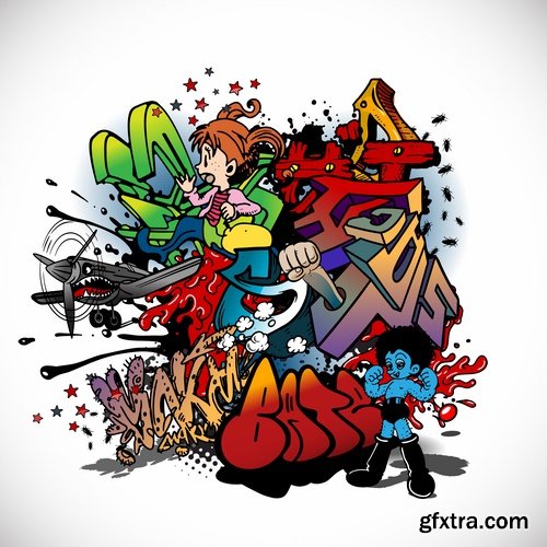 Collection of various images of graffiti 25 Eps