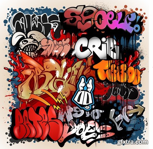 Collection of various images of graffiti 25 Eps