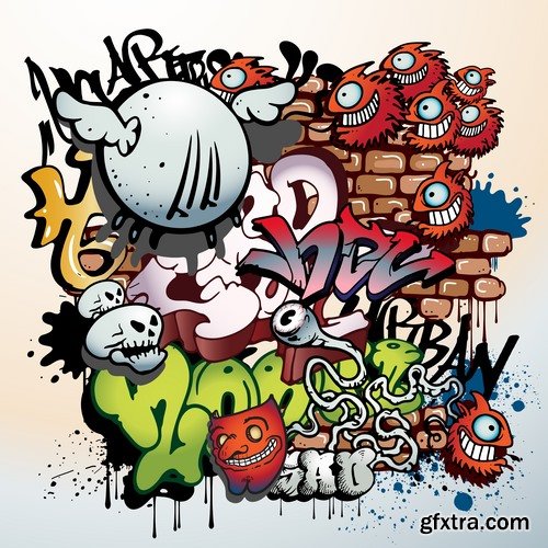 Collection of various images of graffiti 25 Eps