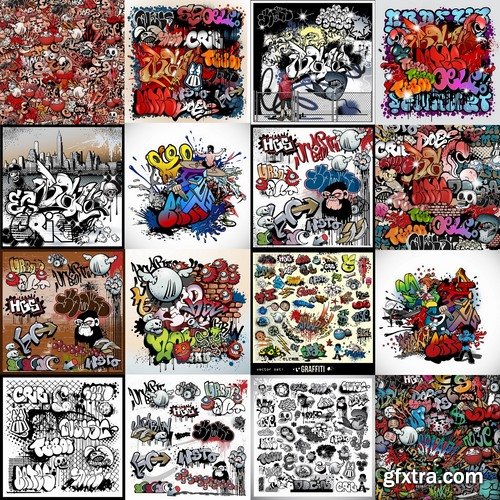 Collection of various images of graffiti 25 Eps