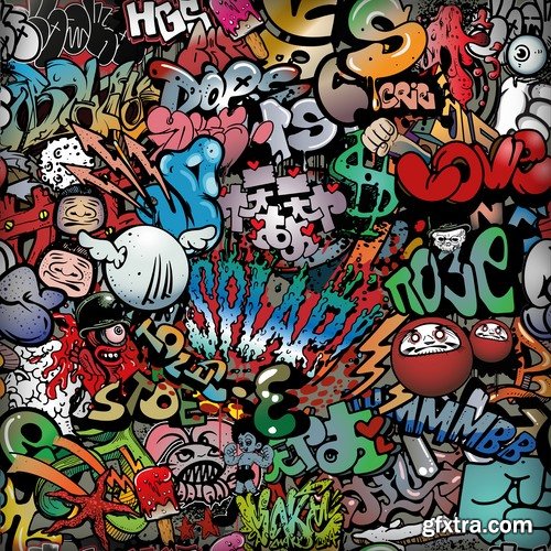 Collection of various images of graffiti 25 Eps