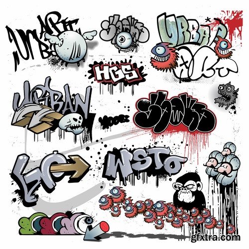 Collection of various images of graffiti 25 Eps