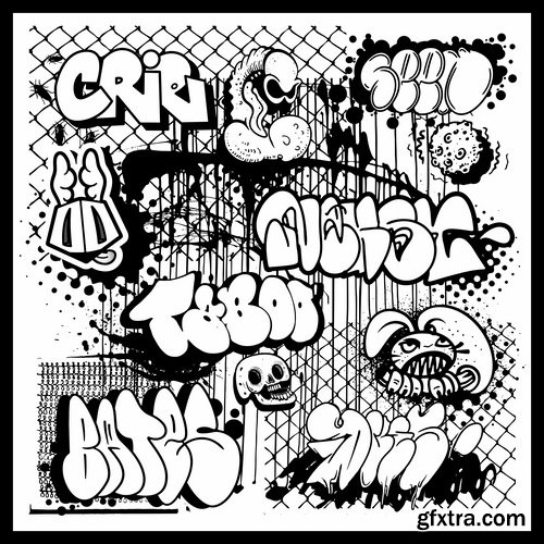 Collection of various images of graffiti 25 Eps