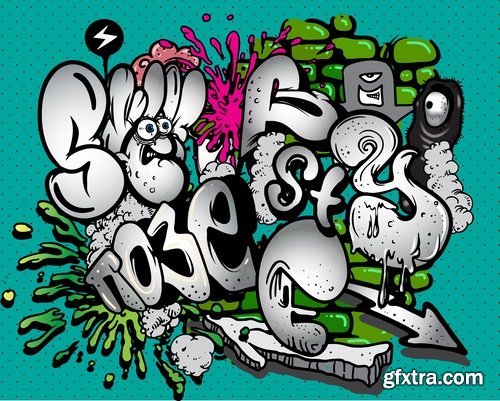 Collection of various images of graffiti 25 Eps